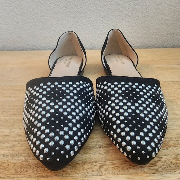 Isaac Mizrahi D’Orsay Black Suede/Studded Pointed Toed Flats Womens Sz 7.5 - Picture 2 of 13